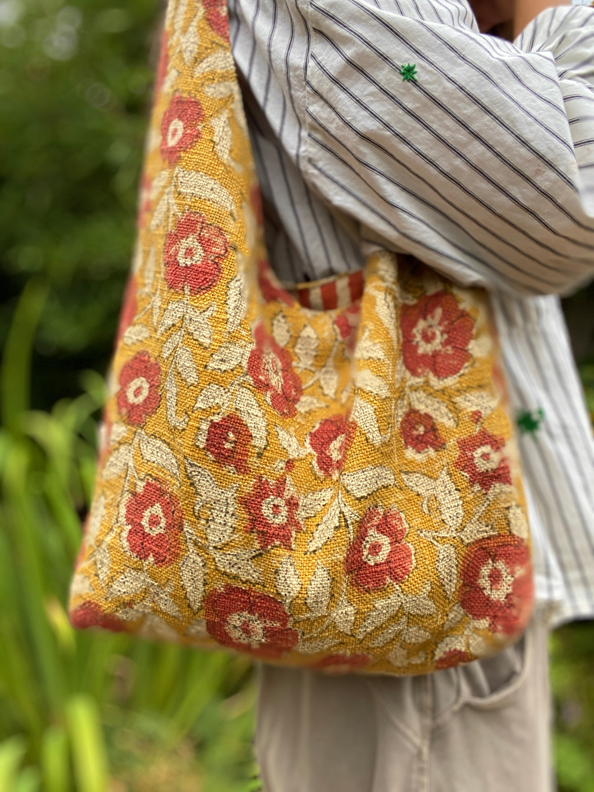 Blockprint hobo everyday bag