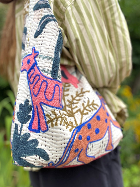 Vintage kantha hobo eveyday bag