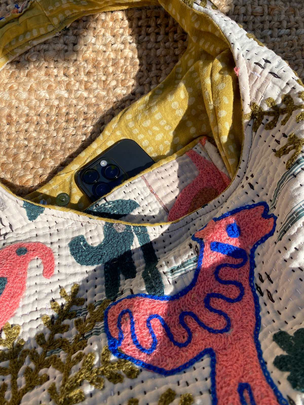 Vintage kantha hobo eveyday bag
