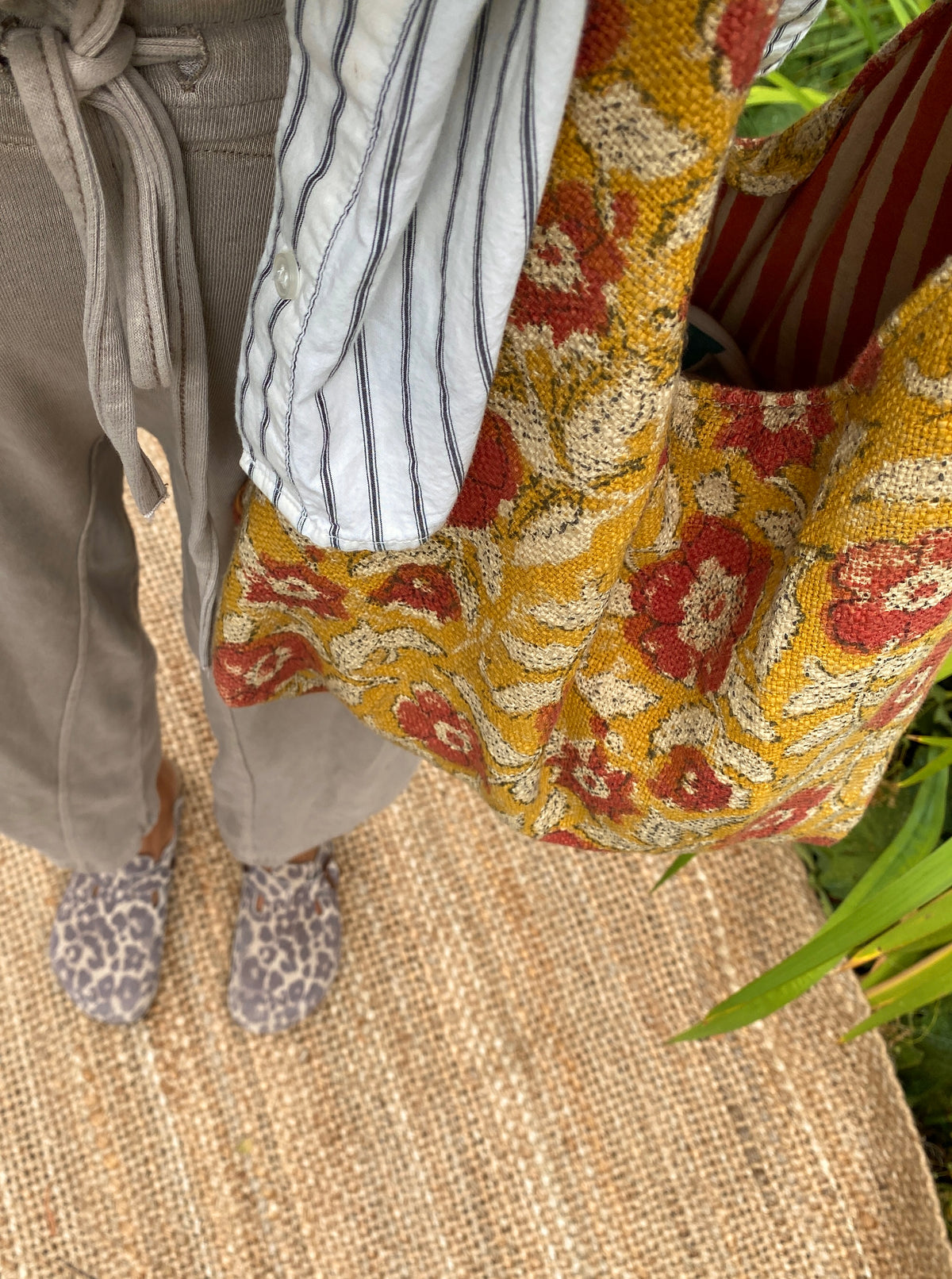 Blockprint hobo everyday bag