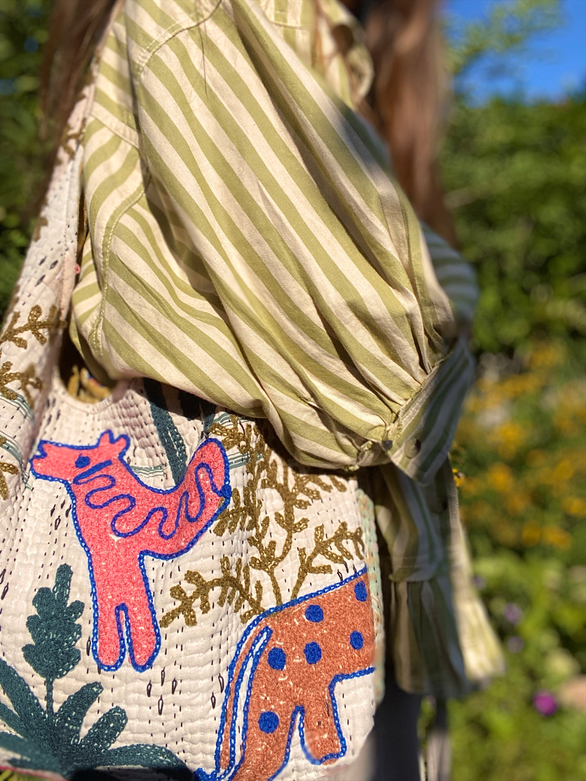Vintage kantha hobo eveyday bag