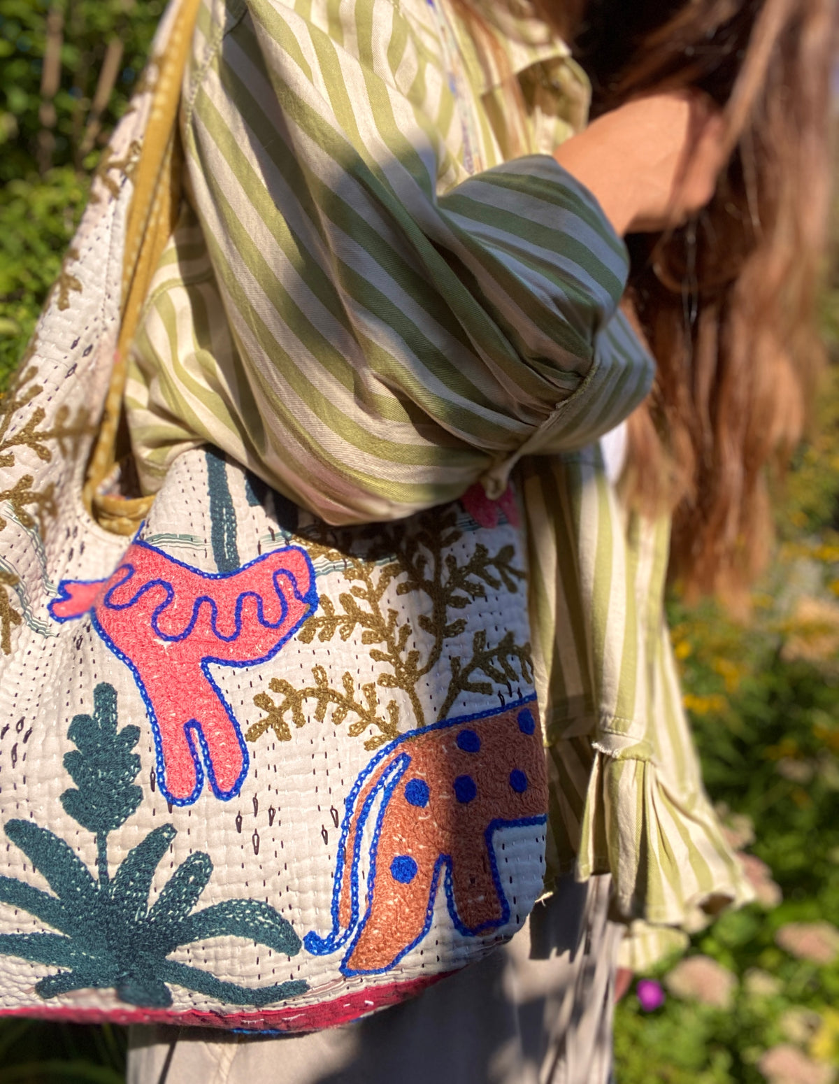 Vintage kantha hobo eveyday bag
