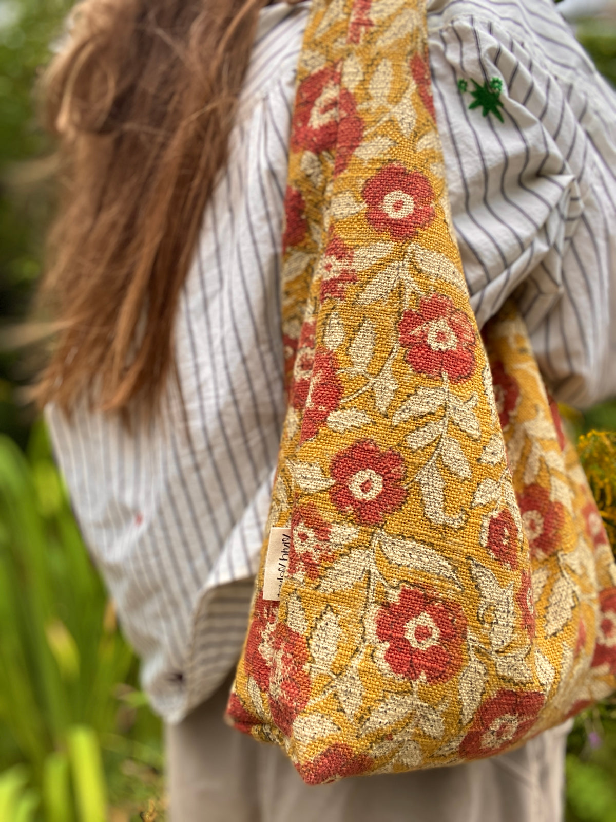 Blockprint hobo everyday bag