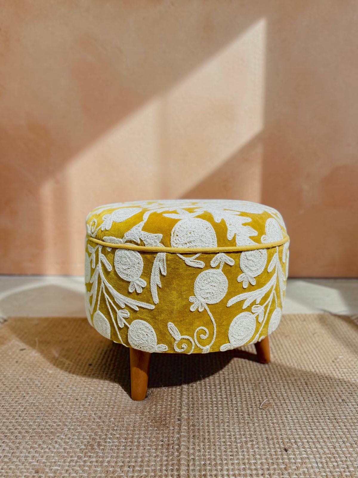 Velvet Nomad - Hand-Embroidered Velvet Ottoman