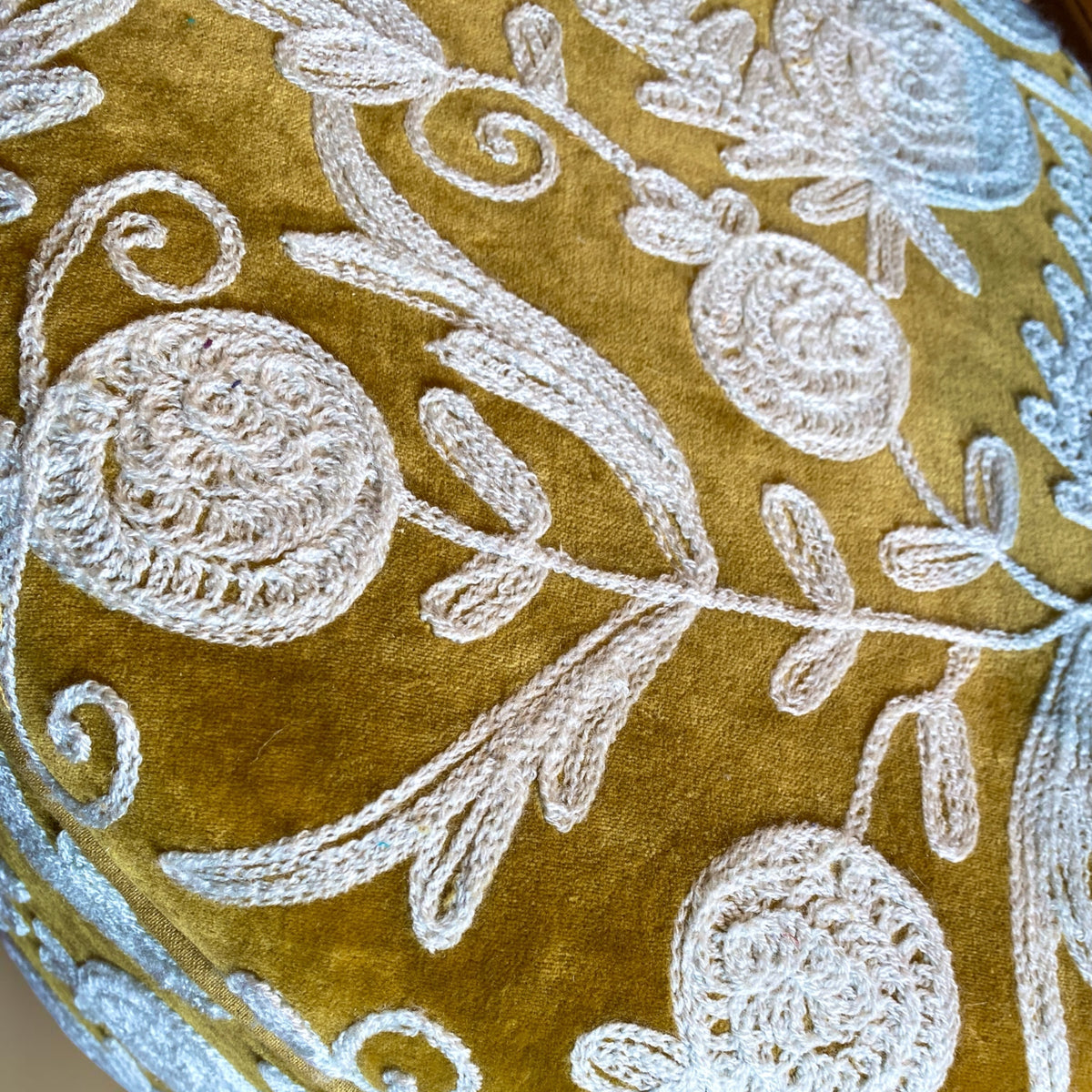 Velvet Nomad - Hand-Embroidered Velvet Ottoman