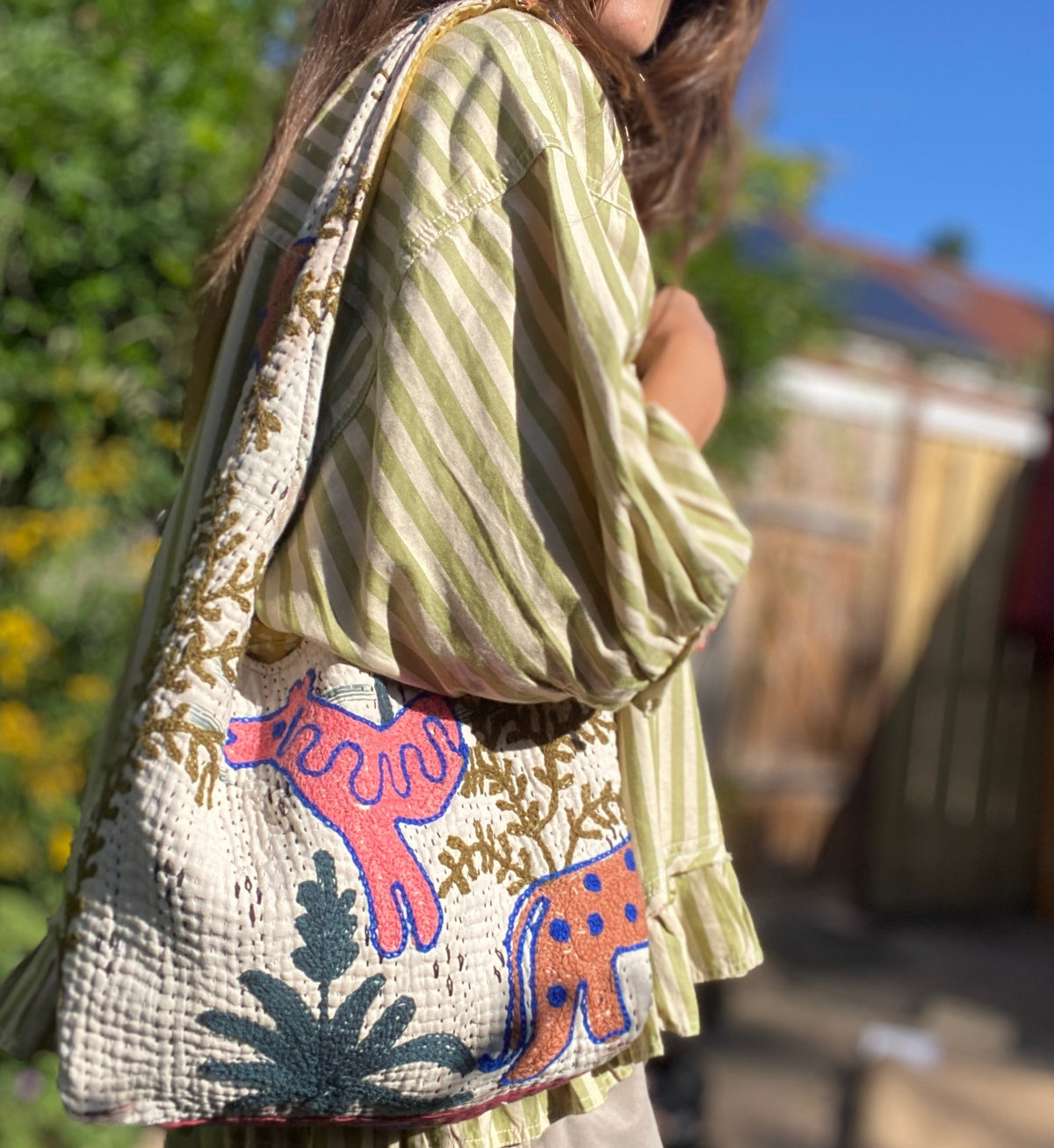 Vintage kantha hobo eveyday bag