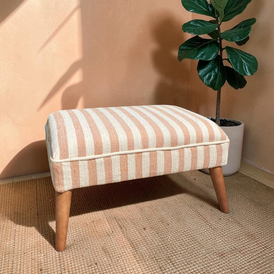 Sahara bloom - Chunky Woven Striped Ottoman