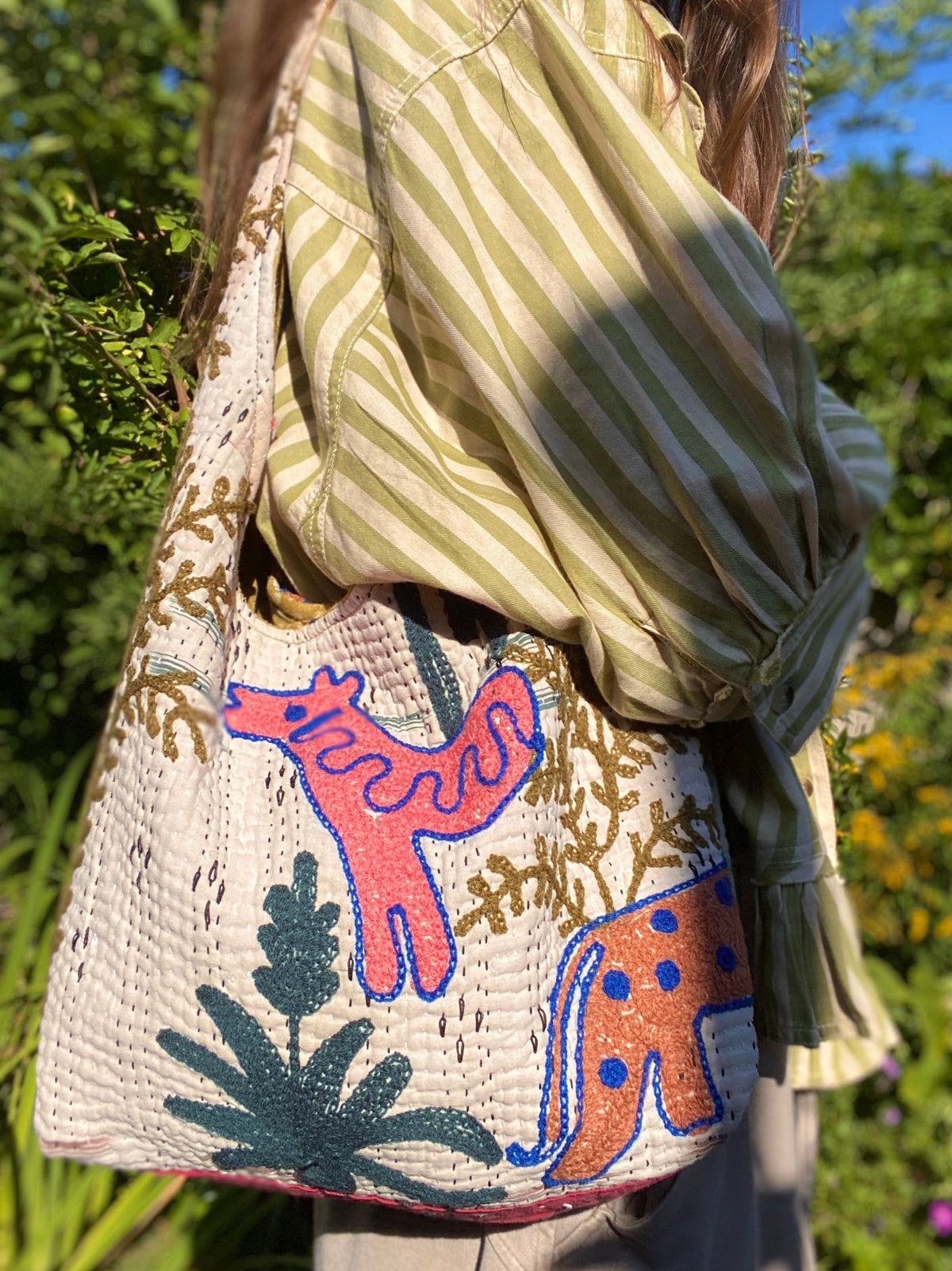 Vintage kantha hobo eveyday bag